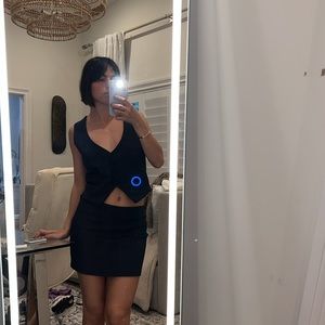 Cara Soir Vest button-down top (has a matching mini skirt)